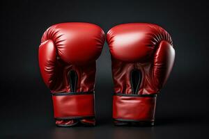 Action-packed boxing gloves display, copyspace on sides AI Generated photo