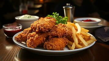 Delicious Crispy Fried Chicken ai photo