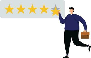 Businessman giving five stars rating vector