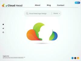 Cloud head logo design. Head cloud. Sky. Memory logo. Brain. Human. Colorful design. Cloud vector. Finance. Idea. Company. Premium vector