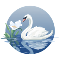 cartoon swan ai generative png