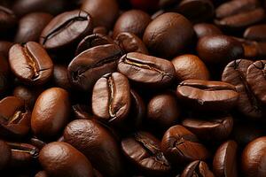 Coffee lovers dream, a background full of aromatic coffee beans AI Generated photo