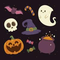 Halloween vector set of cartoon halloween