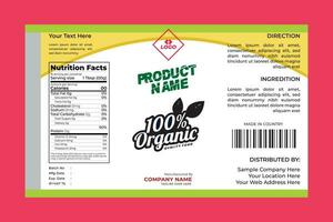 Organic Product Label Design Template vector
