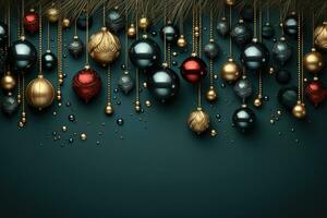 elegante tradicional Navidad decoración. generativo ai. foto