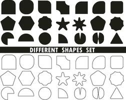 Set of shapes icons. Different shapes. Shapes of triangle, square, circle, hexagon and many more. Bundle of shapes. vector