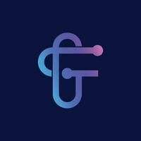 Letter F Logo Gradient modern logo design vector