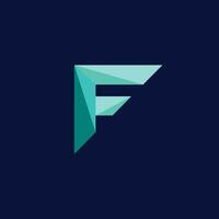 Polygonal Letter F technology logo icon design vector