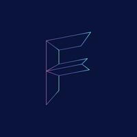 abstract letter F gradient logo design vector