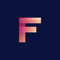 Initials F logo design gradient Initial Letter Logo vector