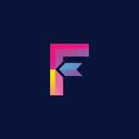 Initials F logo design gradient Initial Letter Logo vector