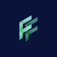 Initials F logo design gradient Initial Letter Logo vector