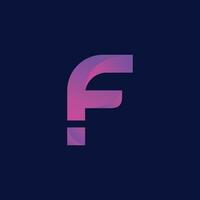 F letter logo icon gradients vector