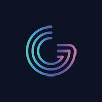 vector gradient g letter logo template