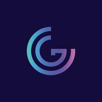 letter G logo design Gradient Blue Purple tech logo icon vector