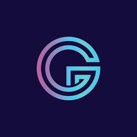 letter G logo design Gradient Blue Purple tech logo icon vector