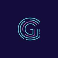 letter G logo design Gradient Blue Purple tech logo icon vector
