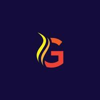 Gradient G letter tech Logo icon flame vector