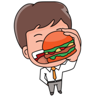 Geschäftsmann Karikatur Essen Hamburger png
