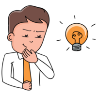 Businessman cartoon got an idea png