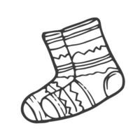 vector dibujado a mano calcetines contorno doodle icono. calcetines boceto ilustración para impresión, web, móvil e infografía aislado sobre fondo blanco.