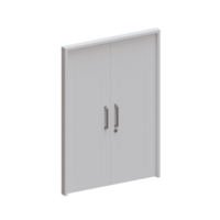 Double Swing Wood Door 3D Render Illustration Element png