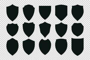 sencillo negro escudos vector conjunto