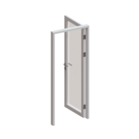 Single Framed Glass Door 3D Render Illustration Element png