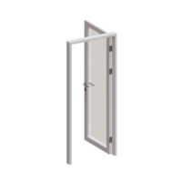 solteiro emoldurado vidro porta 3d render ilustração elemento png