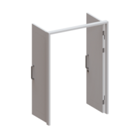 Double Swing Wood Door 3D Render Illustration Element png