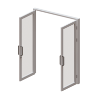 Double Framed Glass Door 3D Render Illustration Element png