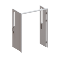 Mother And Son Door 3D Render Illustration Element png