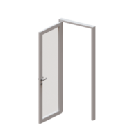 Single Framed Glass Door 3D Render Illustration Element png