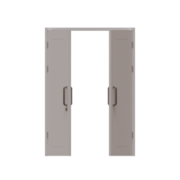 dubbel- gunga trä dörr 3d framställa illustration element png