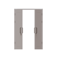 Double Swing Wood Door 3D Render Illustration Element png