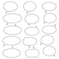 Blank empty speech bubbles, speaking or talk bubble, speech balloon, chat bubble line art vector icon for apps and websites..