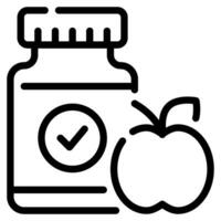 nutricional suplementos icono ilustración vector