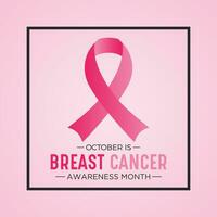 Breast cancer awareness month is observed every year in october. Breast cancer awareness month calligraphy banner design on pink background. Vector illustration.