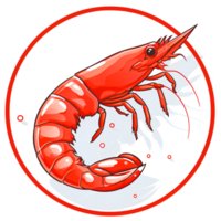 cartoon shrimp png ai generative