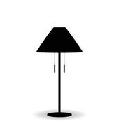 Modern metal table lamp silhouette, work, study and bedroom decor light lamp vector