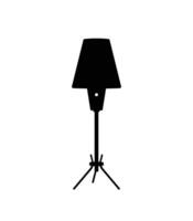 Modern metal table lamp with stand silhouette, work, study and bedroom decor light lamp vector