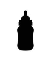 Children feeding bottle silhouette, milk baby bottle vector