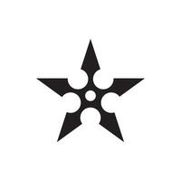 ninja shuriken logo vector modelo