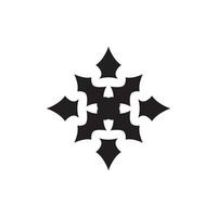 ninja shuriken logo vector modelo