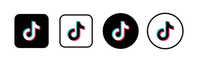 Tiktok logo. Tiktok app social media icon. vector