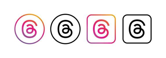 Threads Social Media Logo. Threads icon. Threads Logo. vector