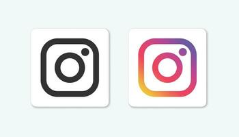 Set of instagram social media logo icons. instagram icon. Simple vector illustration.