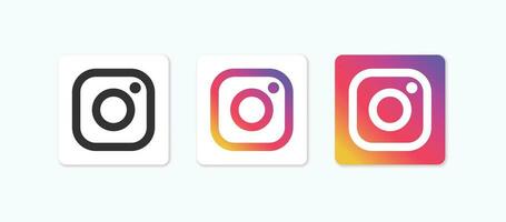 Set of instagram social media logo icons. instagram icon. Simple vector illustration.
