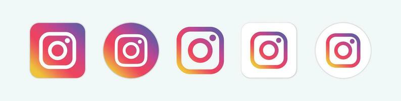 conjunto de instagram social medios de comunicación logo iconos instagram icono. sencillo vector ilustración.