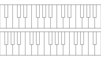 outline piano keyboard background vector